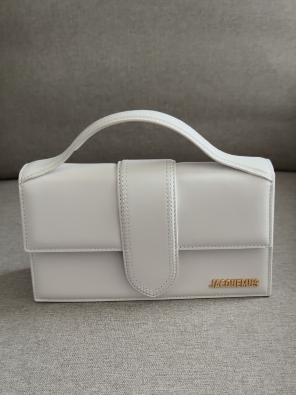 Jacquemus White Structured Top-Handle Mini Bag
